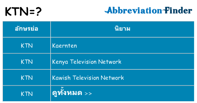 อะไรไม่ ktn ถึง