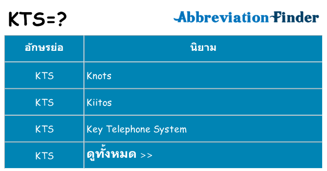 อะไรไม่ kts ถึง