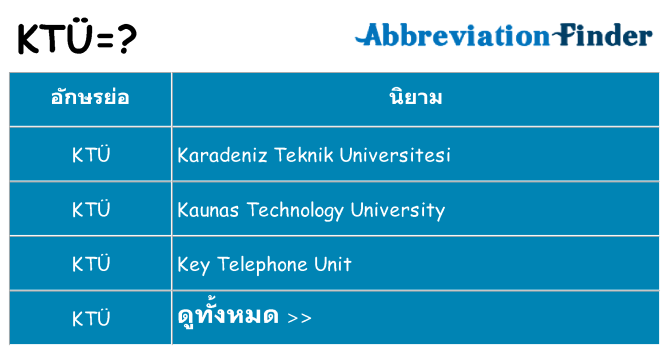 อะไรไม่ ktu ถึง
