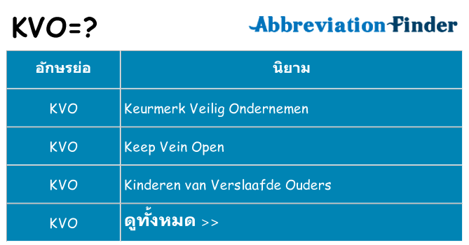 อะไรไม่ kvo ถึง