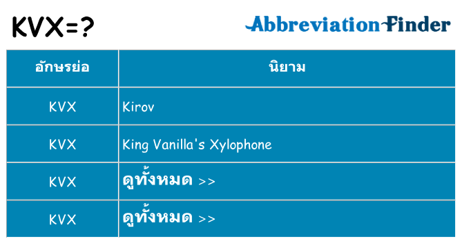 อะไรไม่ kvx ถึง
