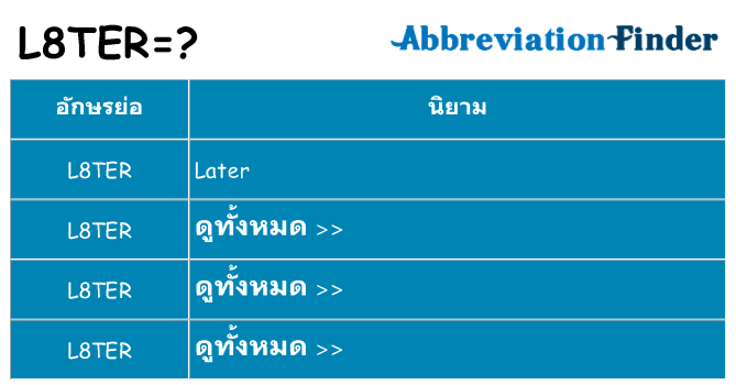 อะไรไม่ l8ter ถึง