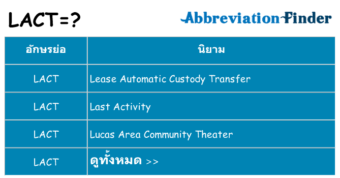 อะไรไม่ lact ถึง