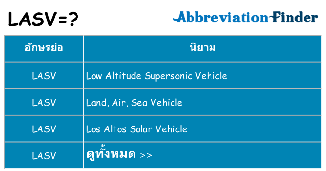 อะไรไม่ lasv ถึง