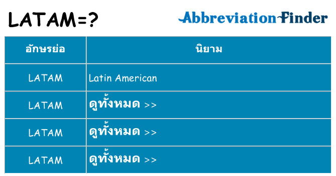อะไรไม่ latam ถึง