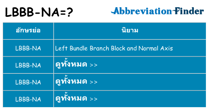 อะไรไม่ lbbb-na ถึง