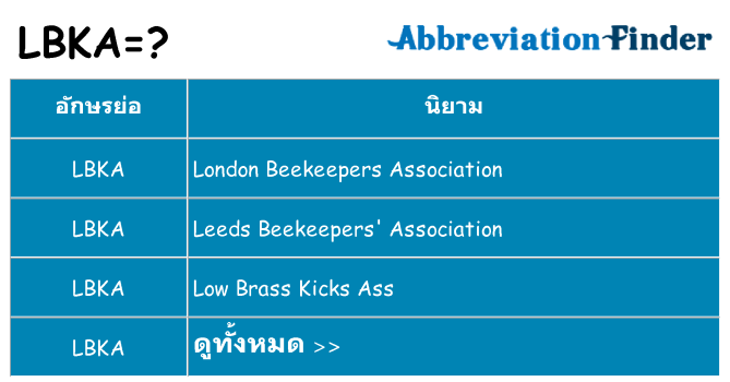 อะไรไม่ lbka ถึง