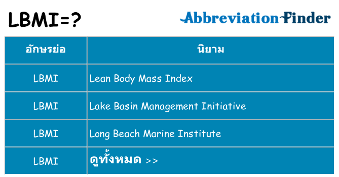 อะไรไม่ lbmi ถึง