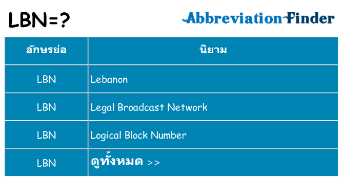 อะไรไม่ lbn ถึง