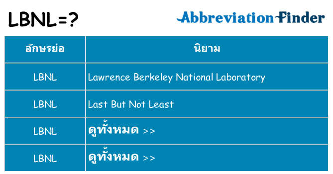 อะไรไม่ lbnl ถึง