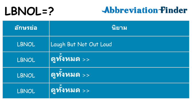 อะไรไม่ lbnol ถึง