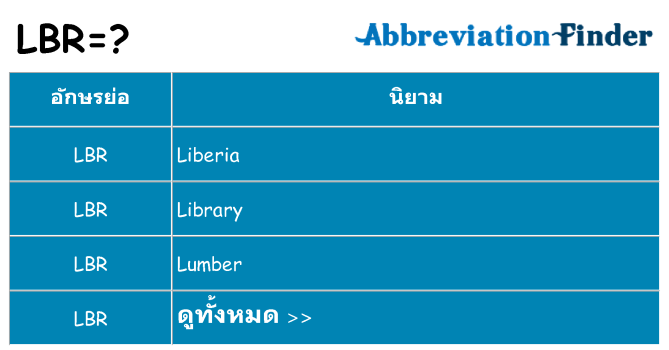 อะไรไม่ lbr ถึง