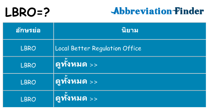 อะไรไม่ lbro ถึง