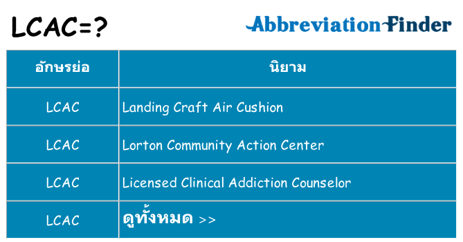 อะไรไม่ lcac ถึง