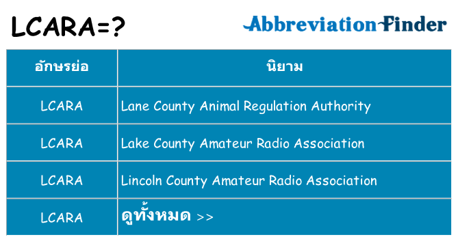 อะไรไม่ lcara ถึง