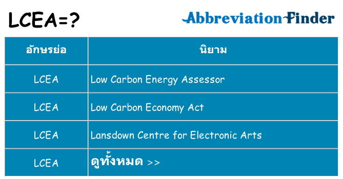 อะไรไม่ lcea ถึง