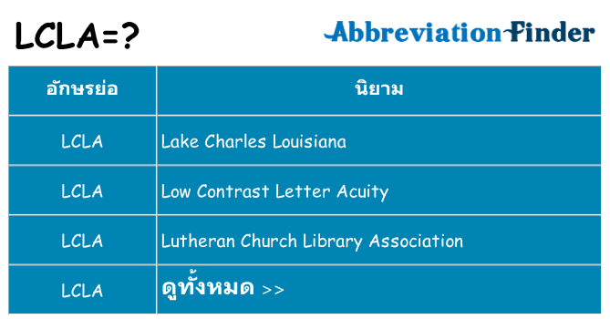 อะไรไม่ lcla ถึง