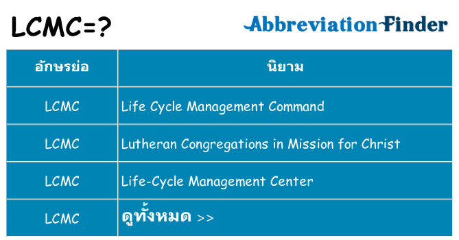 อะไรไม่ lcmc ถึง