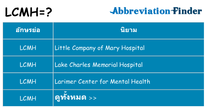 อะไรไม่ lcmh ถึง