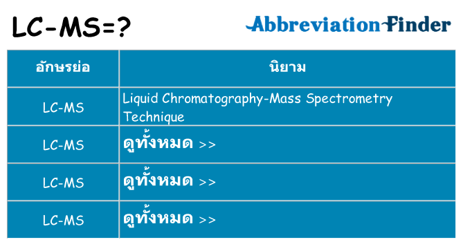 อะไรไม่ lc-ms ถึง