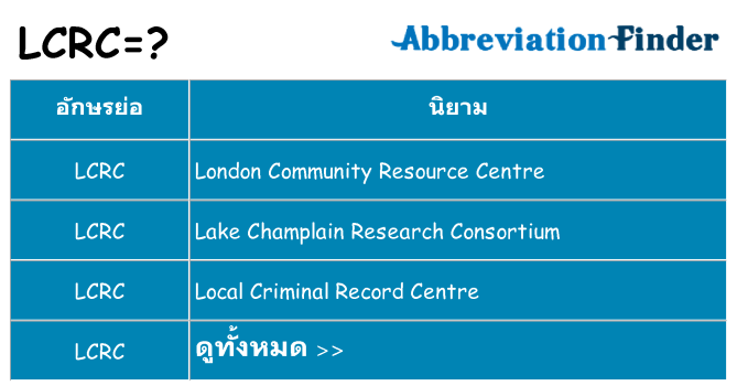อะไรไม่ lcrc ถึง