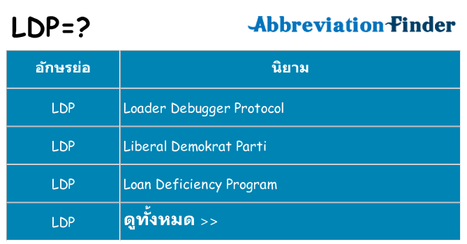 อะไรไม่ ldp ถึง
