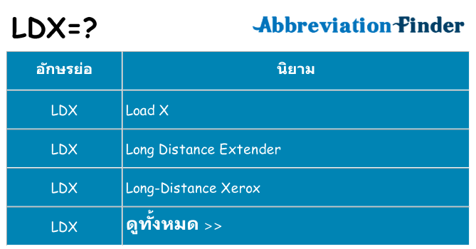 อะไรไม่ ldx ถึง