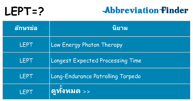 อะไรไม่ lept ถึง