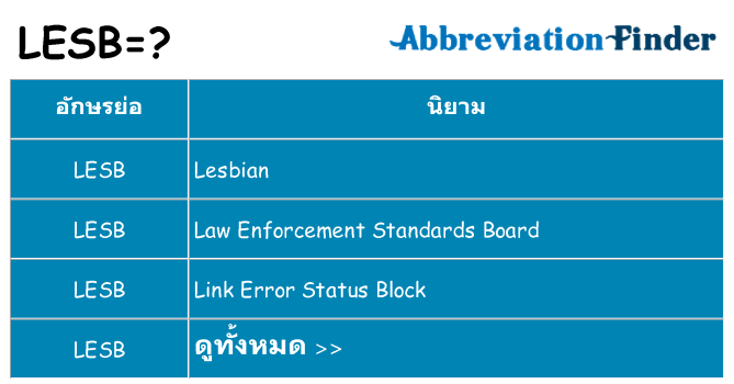 อะไรไม่ lesb ถึง