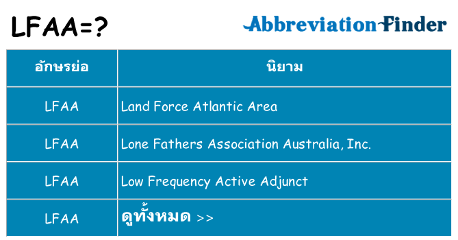 อะไรไม่ lfaa ถึง