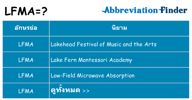 อะไรไม่ lfma ถึง