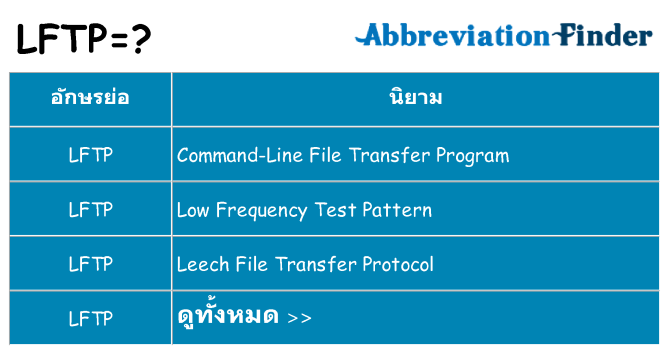 อะไรไม่ lftp ถึง