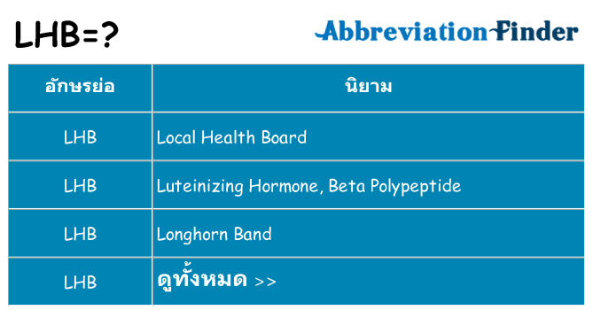 อะไรไม่ lhb ถึง
