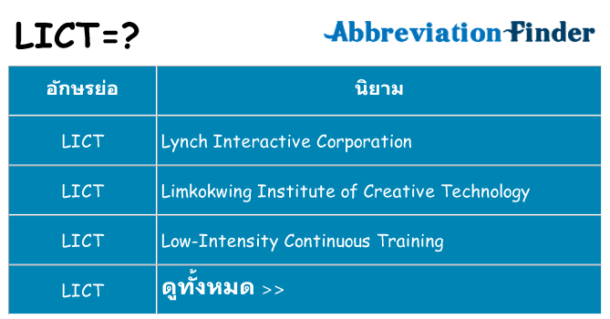 อะไรไม่ lict ถึง