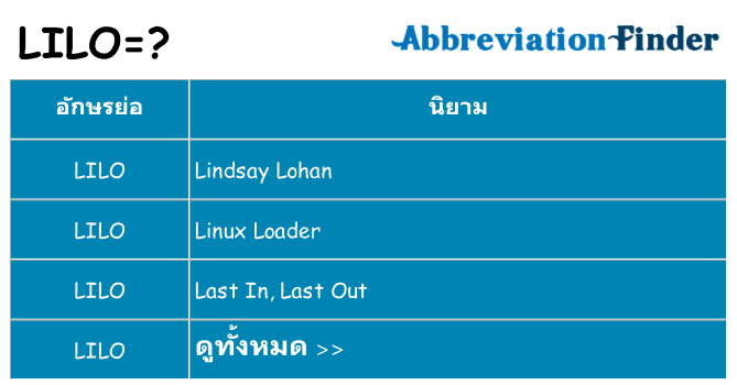 อะไรไม่ lilo ถึง