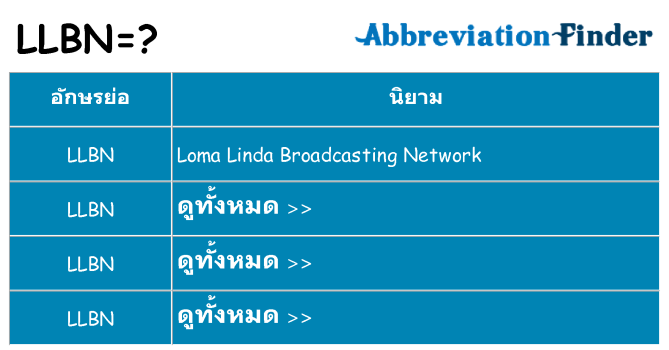 อะไรไม่ llbn ถึง