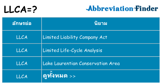 อะไรไม่ llca ถึง