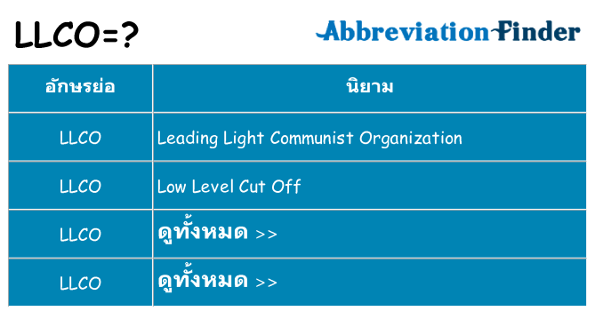 อะไรไม่ llco ถึง