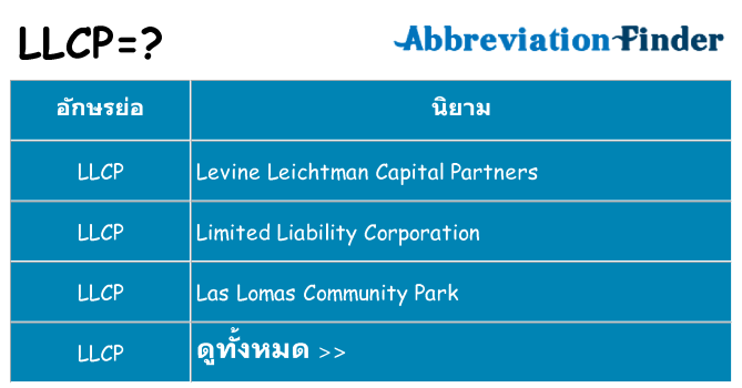 อะไรไม่ llcp ถึง