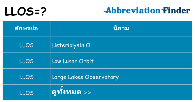 อะไรไม่ llos ถึง