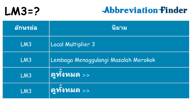 อะไรไม่ lm3 ถึง