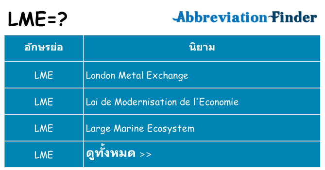อะไรไม่ lme ถึง
