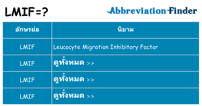 อะไรไม่ lmif ถึง