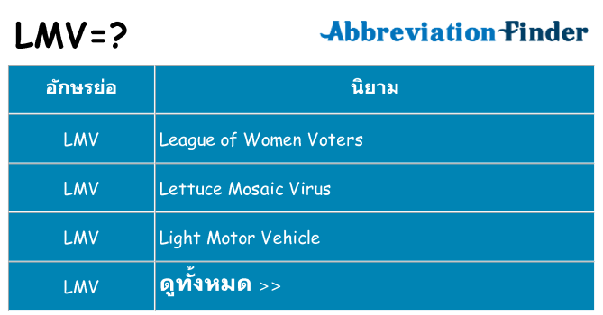 อะไรไม่ lmv ถึง