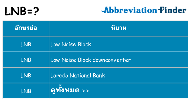 อะไรไม่ lnb ถึง