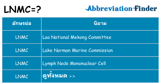 อะไรไม่ lnmc ถึง