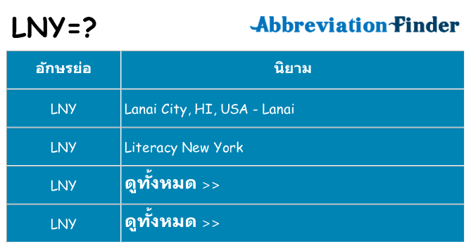 อะไรไม่ lny ถึง