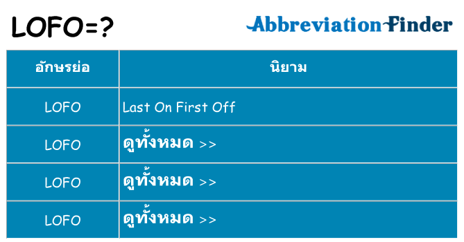 อะไรไม่ lofo ถึง