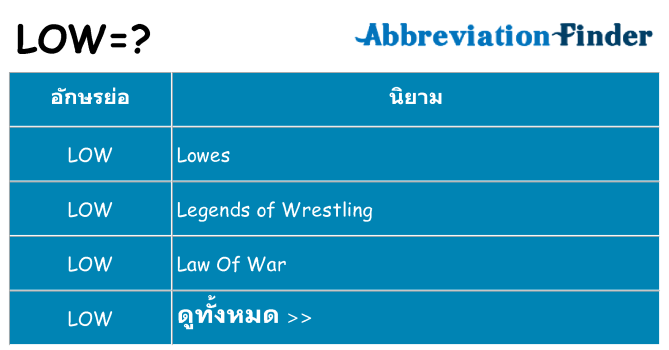 อะไรไม่ low ถึง