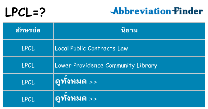 อะไรไม่ lpcl ถึง